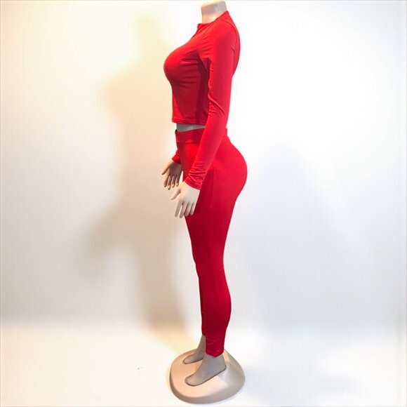 2 Piece Top and Long Pant Red Set - Picture 7 of 9